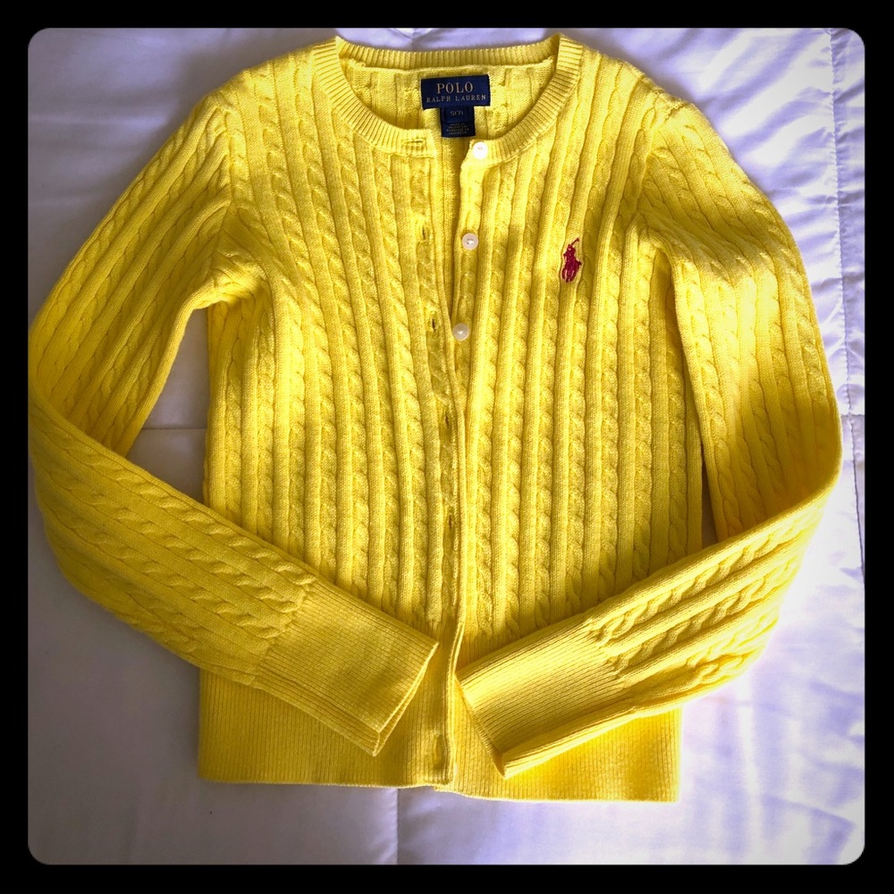 Girls cable Polo sweater